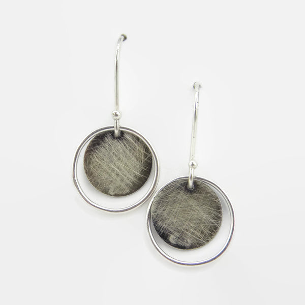 Mixed metal dangle earrings