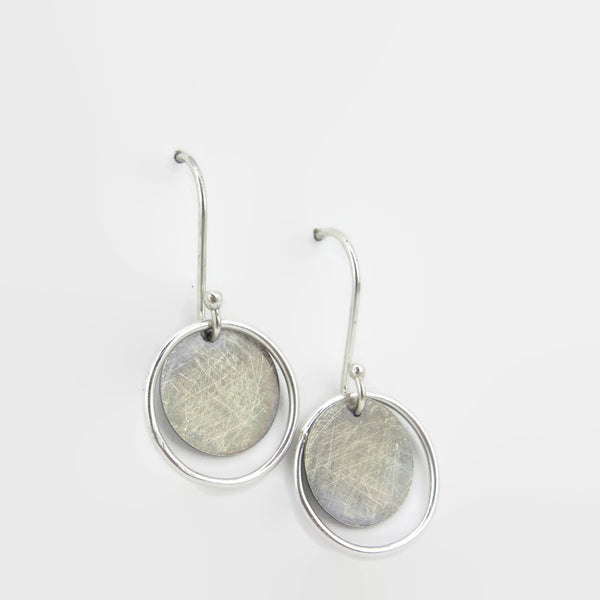 Sterling Silver dangle eclipse earrings