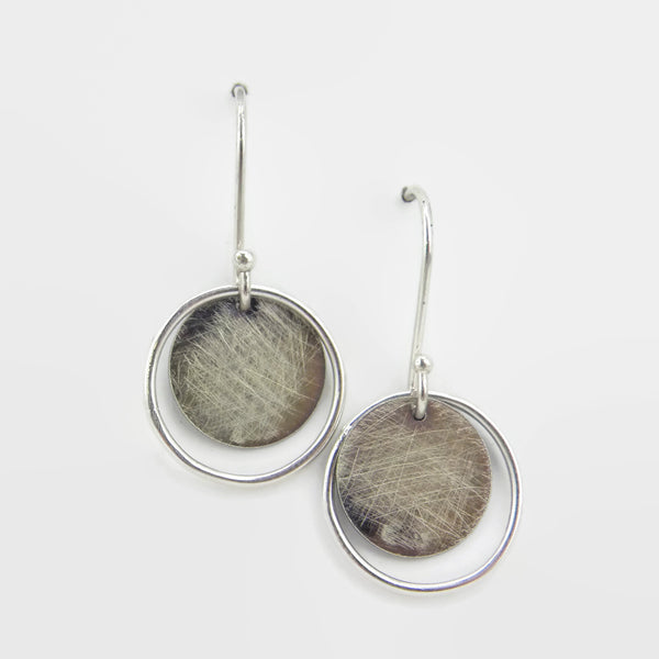 black and silver dangle earrings
