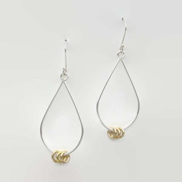 Two Tone Tear Drop Kinetic Dangles-Small