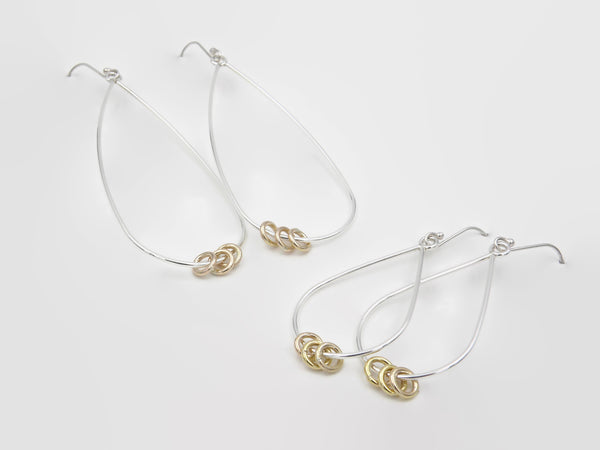 Two Tone Tear Drop Kinetic Dangles-Small