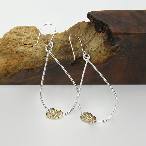 Two Tone Tear Drop Kinetic Dangles-Small