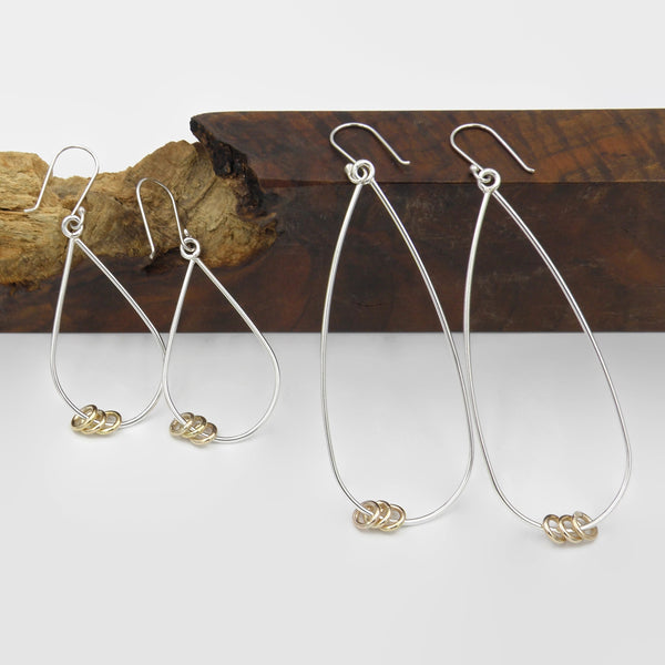 Two Tone Tear Drop Kinetic Dangles-Small