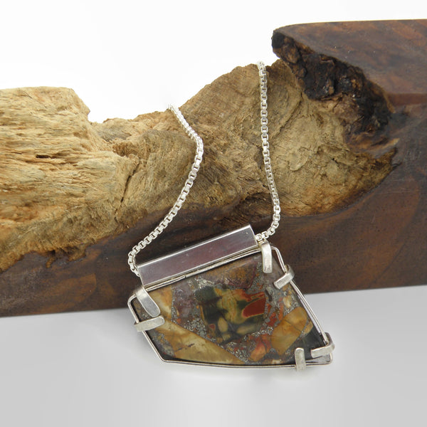 Jasper Geometric Necklace