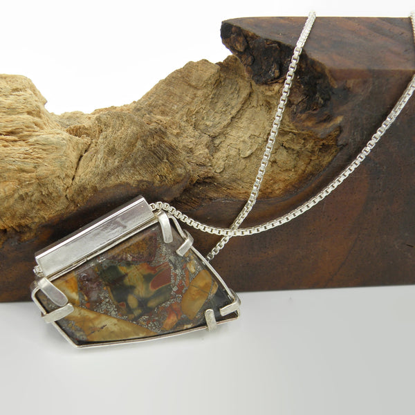 Jasper Geometric Necklace