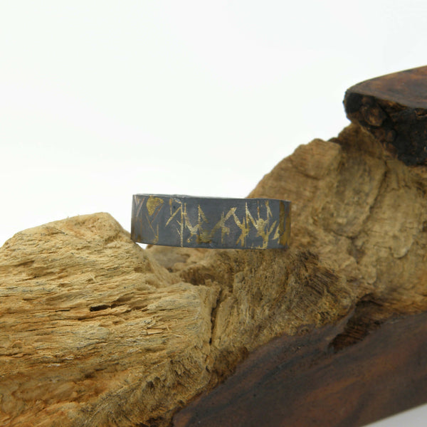Gold Inlay Scars Comfort Fit Ring