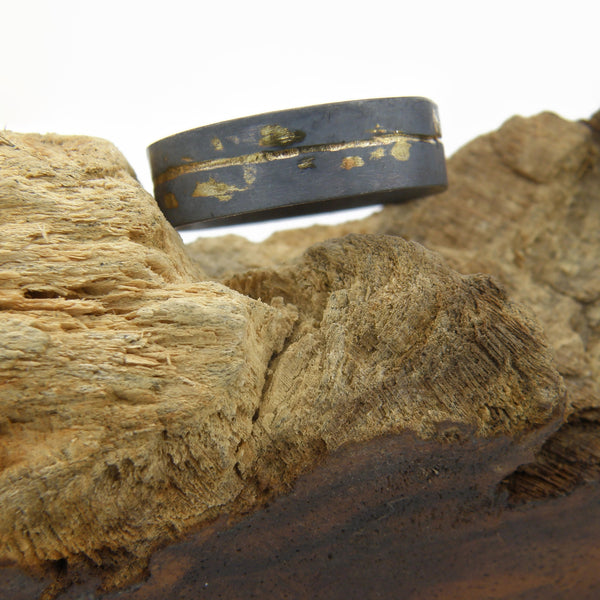 Gold Inlay Straight and Narrow Comfort Fit Ring