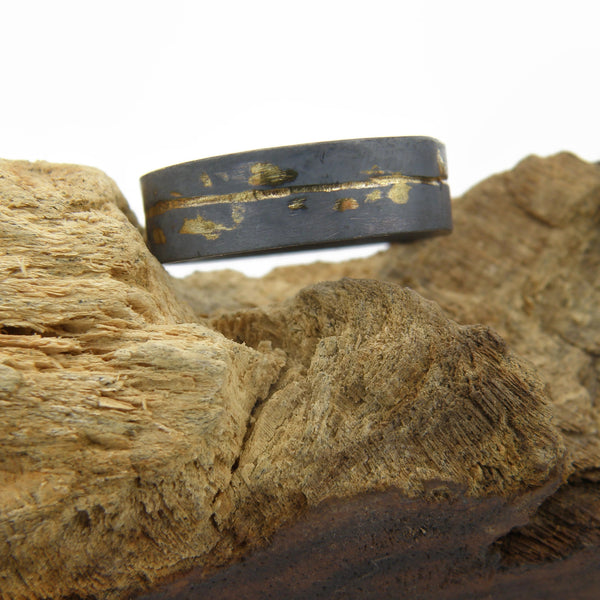 Gold Inlay Straight and Narrow Comfort Fit Ring