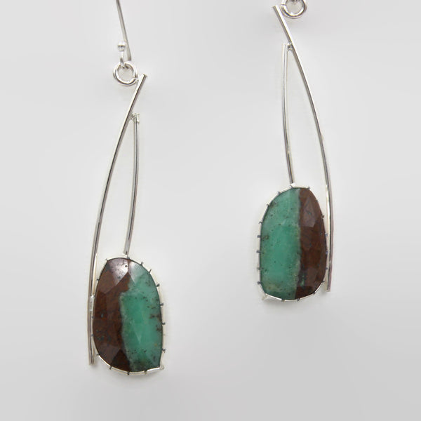 Chrysoprase Statement Earrings-Oval