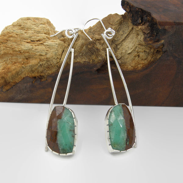 Chrysoprase Statement Earrings-Oval