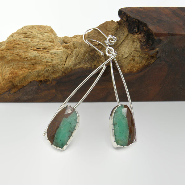 Chrysoprase Statement Earrings-Oval