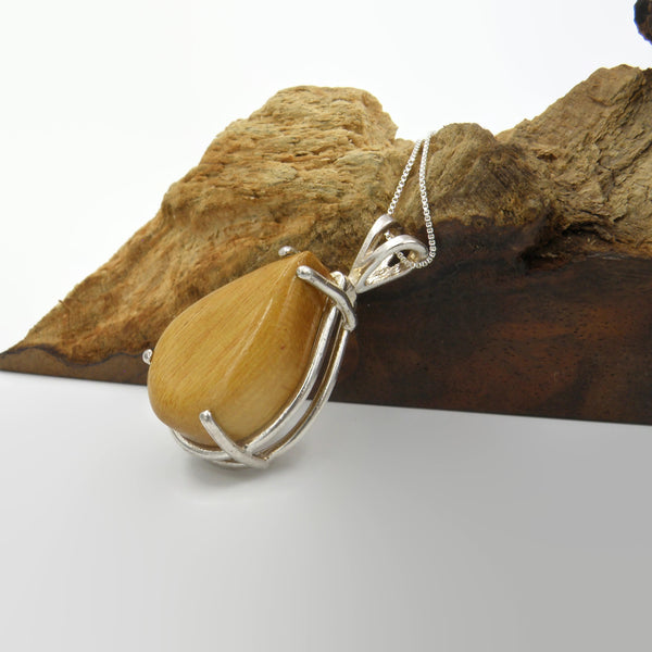 Yellow Heart Wood Necklace