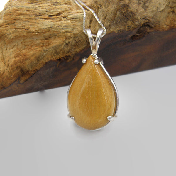 Yellow Heart Wood Necklace