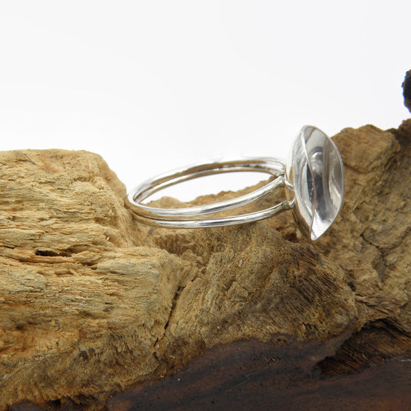 Sterling Silver Ring- Double Band Scoop Ring