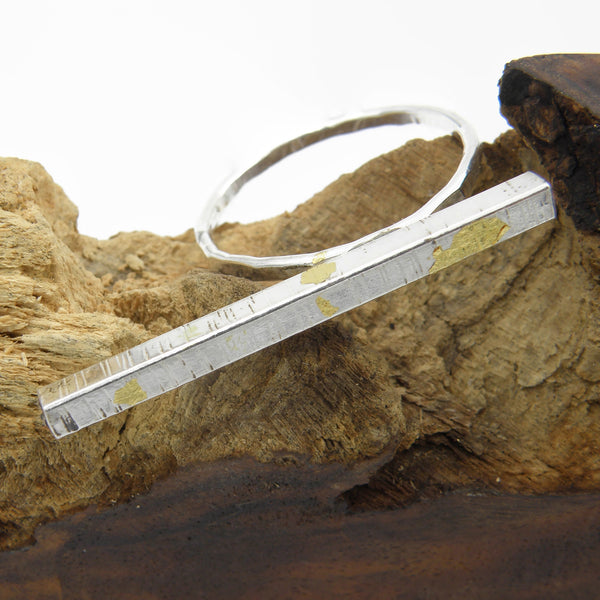 Grooved Keum-Boo Two Finger Ring