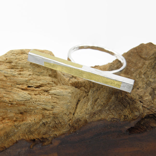 Small Keum-Boo Two Finger Ring