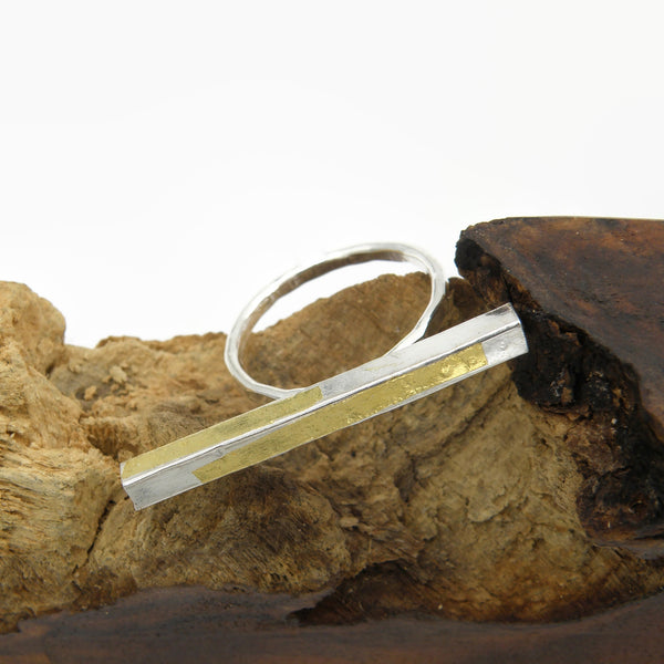 Small Keum-Boo Two Finger Ring