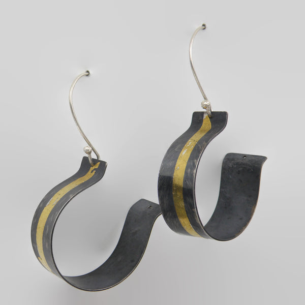 Keum-Boo Curled Hoop Earrings