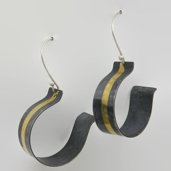 Keum-Boo Curled Hoop Earrings