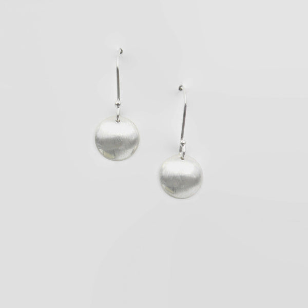 Brushed Dome Dangle Earrings