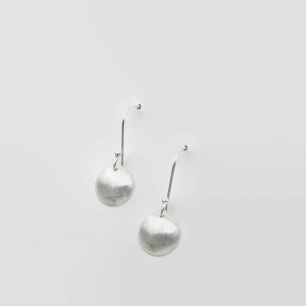 Brushed Dome Dangle Earrings
