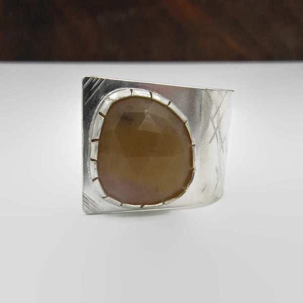 Corundum Fold Over Ring-Rust Orange