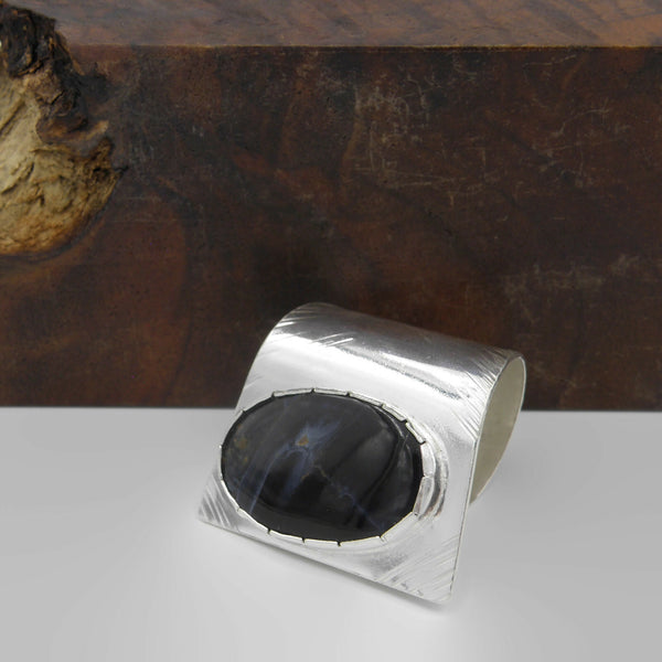 Pietersite Fold Over Ring-Oval