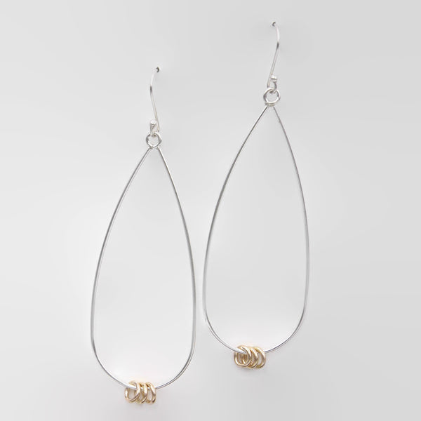 Two Tone Tear Drop Kinetic Dangles