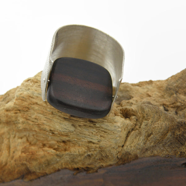 Wood and Sterling Ring