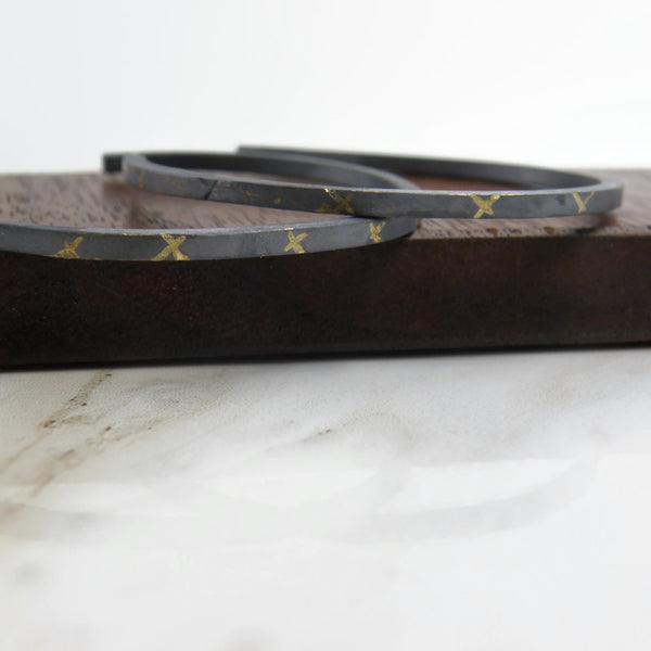 Gold Inlay Crossroads Large Hoops