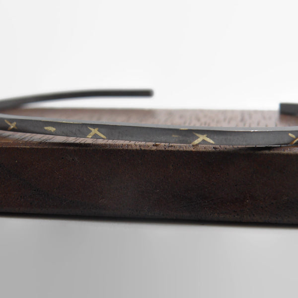 Gold Inlay Crossroads Cuff Bracelet