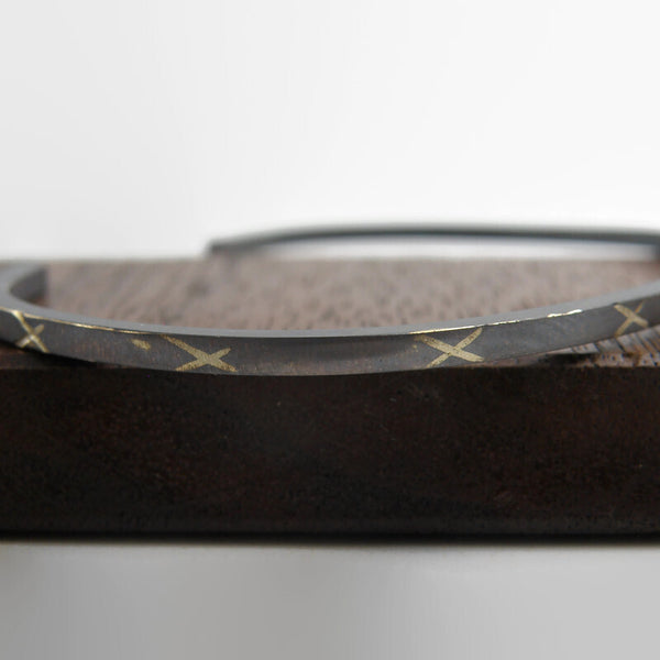 Gold Inlay Crossroads Cuff Bracelet