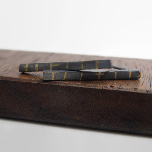 Gold Inlay Fulfillment Bar Earrings
