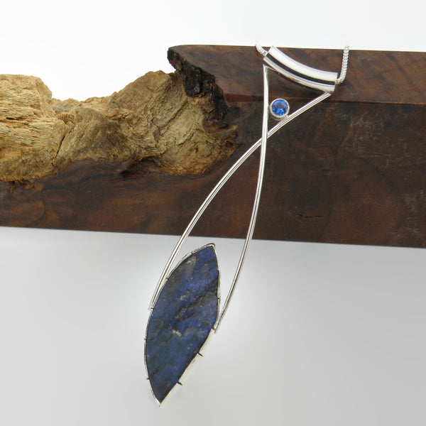 Long Elegant Statement Necklace-Labradorite