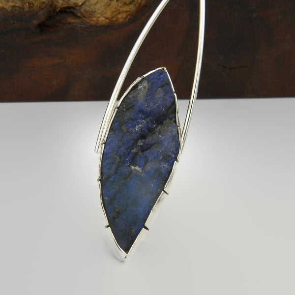 Long Elegant Statement Necklace-Labradorite
