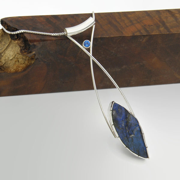 Long Elegant Statement Necklace-Labradorite