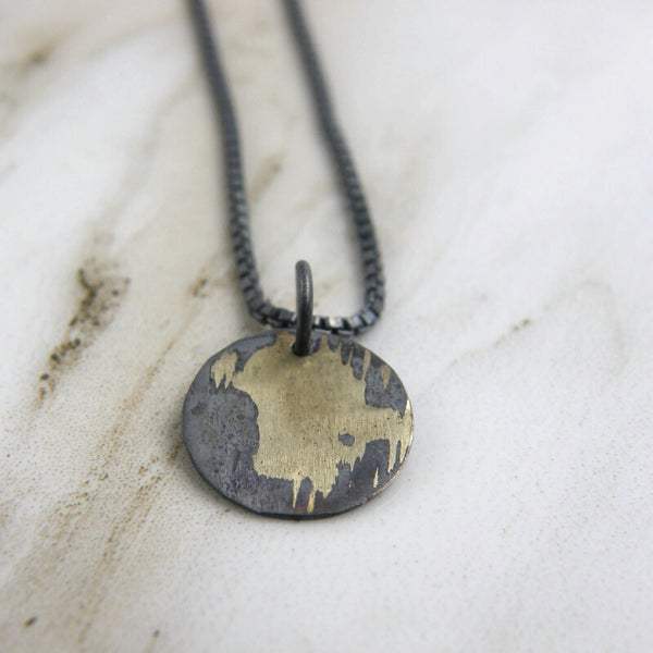 Gold Inlay Disc Pendant #1