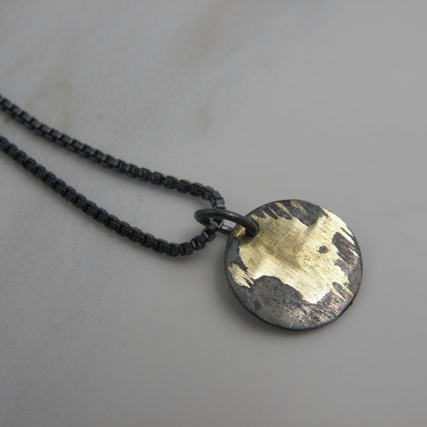 Gold Inlay Disc Pendant #1