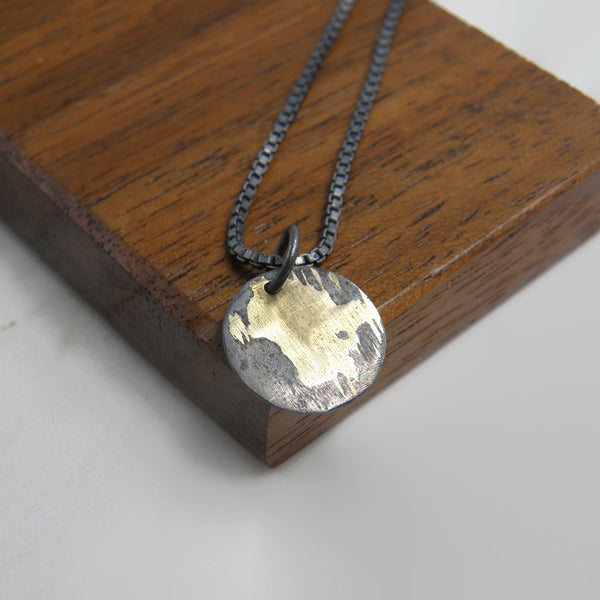 Gold Inlay Disc Pendant #1