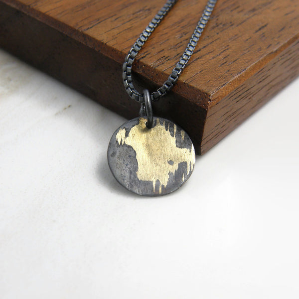 Gold Inlay Disc Pendant #1