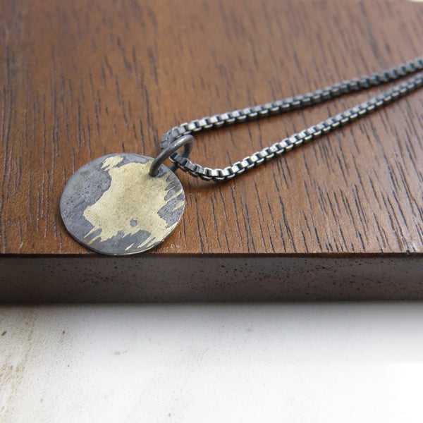 Gold Inlay Disc Pendant #1