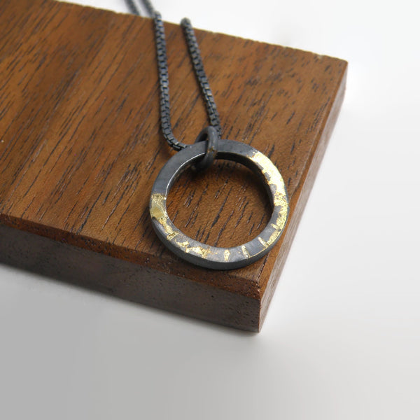 Gold Inlay Fulfillment Circle Necklace