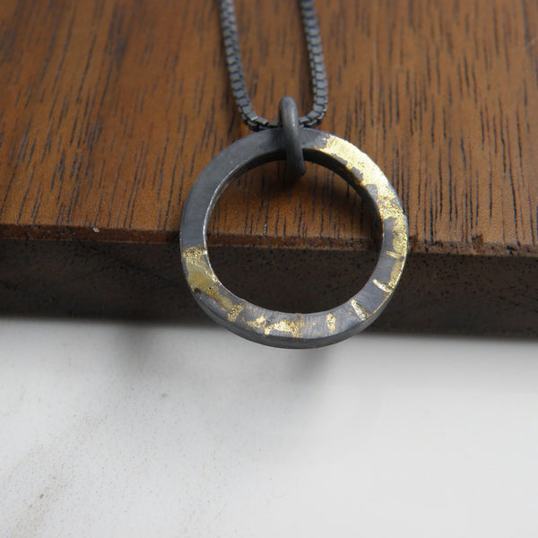 Gold Inlay Fulfillment Circle Necklace