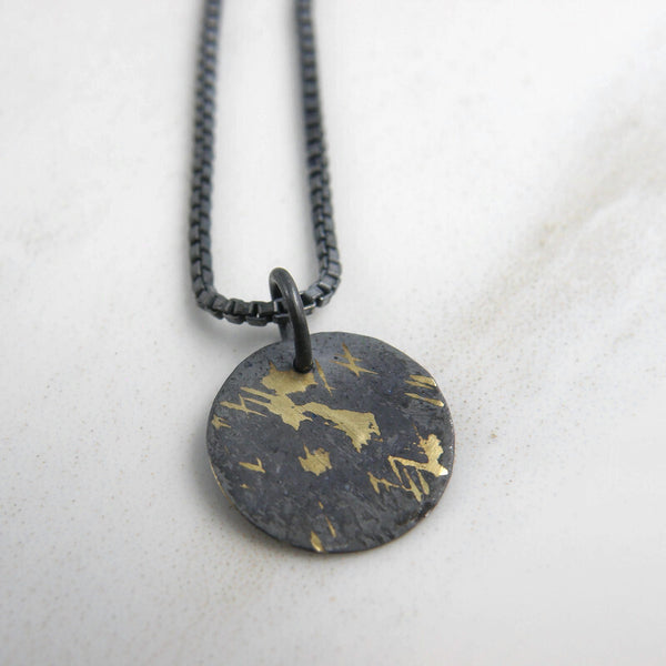 Gold Inlay Disc Pendant #2