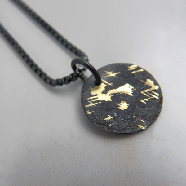 Gold Inlay Disc Pendant #2
