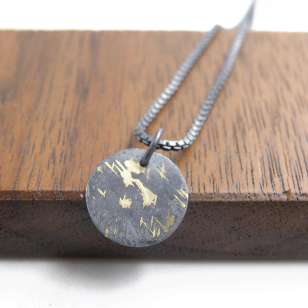 Gold Inlay Disc Pendant #2