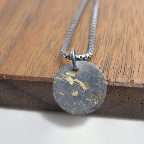 Gold Inlay Disc Pendant #2
