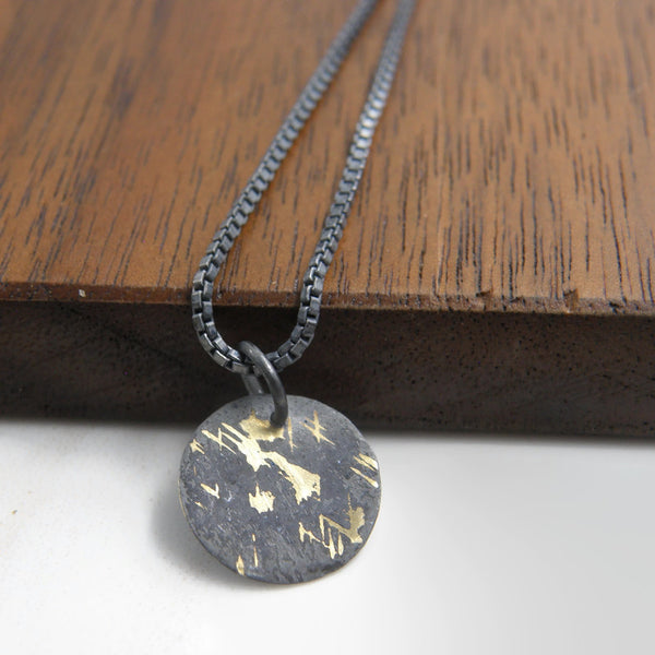 Gold Inlay Disc Pendant #2