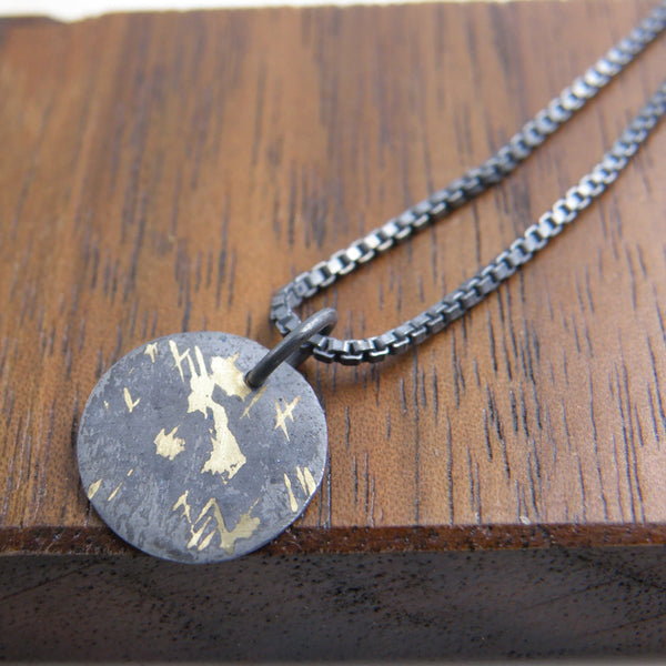 Gold Inlay Disc Pendant #2