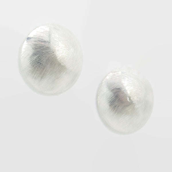 Brushed Silver Dome Disc Studs